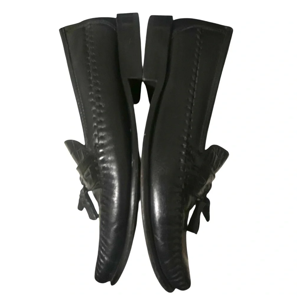 Florsheim Men's 9 Black Crocodile Embossed Tassel Detail Dress Career Loafers